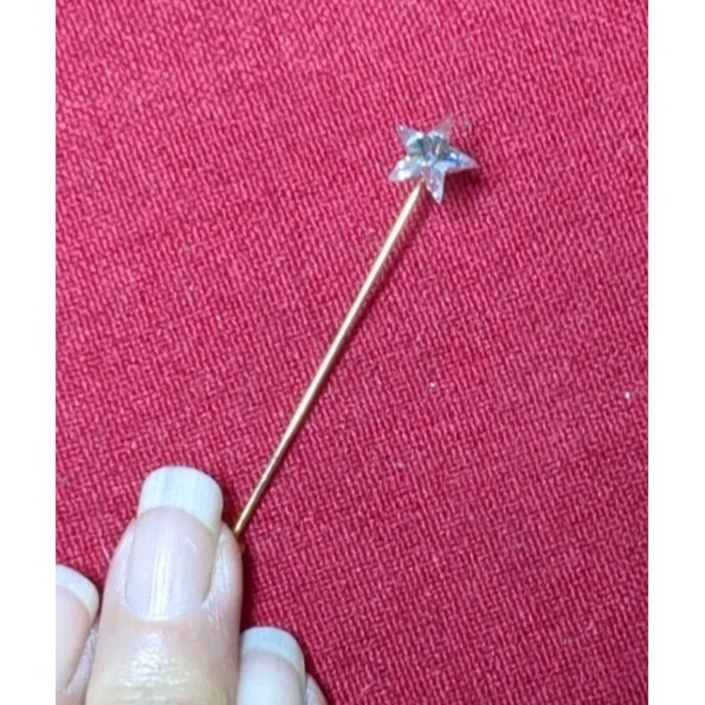 Vintage Rhinestone Star Stick Pin And Rhinestone Angel Pin - Picture 4 of 4